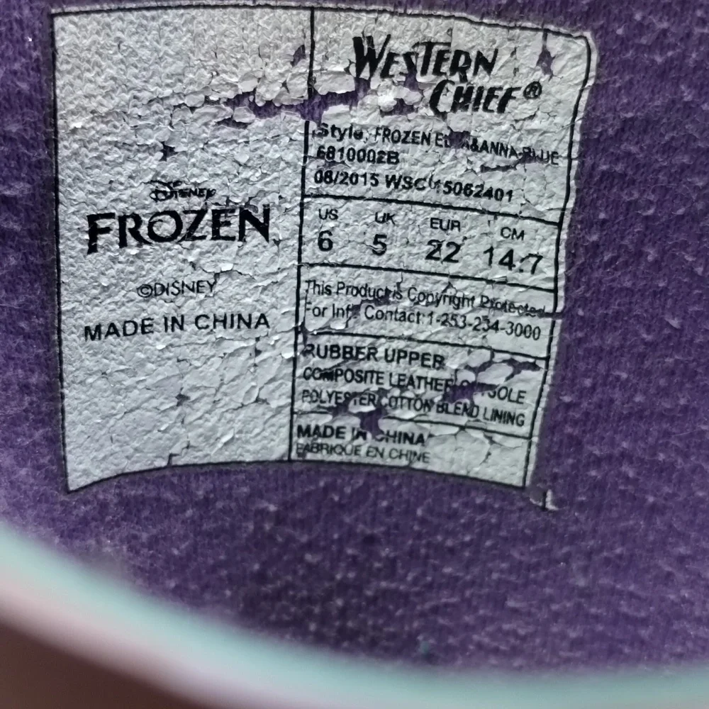 Disney Frozen Rain Boots Size US 6